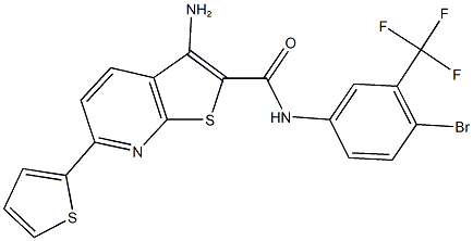 3-amino-N-[4-bromo-3-(trifluoromethyl)phenyl]-6-thien-2-ylthieno[2,3-b]pyridine-2-carboxamide Struktur