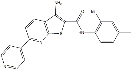 3-amino-N-(2-bromo-4-methylphenyl)-6-(4-pyridinyl)thieno[2,3-b]pyridine-2-carboxamide Struktur