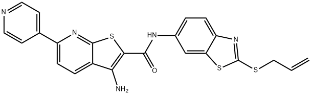 N-[2-(allylsulfanyl)-1,3-benzothiazol-6-yl]-3-amino-6-(4-pyridinyl)thieno[2,3-b]pyridine-2-carboxamide Struktur