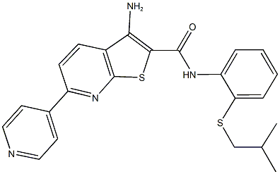 3-amino-N-[2-(isobutylsulfanyl)phenyl]-6-(4-pyridinyl)thieno[2,3-b]pyridine-2-carboxamide Struktur