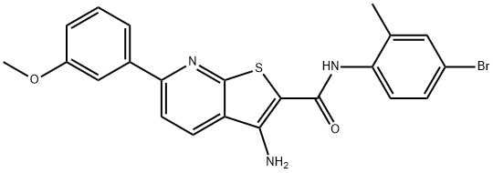 3-amino-N-(4-bromo-2-methylphenyl)-6-(3-methoxyphenyl)thieno[2,3-b]pyridine-2-carboxamide Struktur