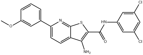 3-amino-N-(3,5-dichlorophenyl)-6-(3-methoxyphenyl)thieno[2,3-b]pyridine-2-carboxamide Struktur