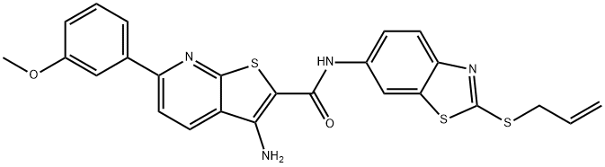 N-[2-(allylsulfanyl)-1,3-benzothiazol-6-yl]-3-amino-6-(3-methoxyphenyl)thieno[2,3-b]pyridine-2-carboxamide Struktur