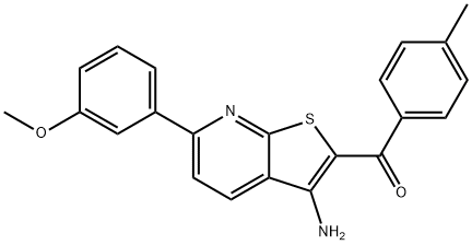 [3-amino-6-(3-methoxyphenyl)thieno[2,3-b]pyridin-2-yl](4-methylphenyl)methanone Struktur