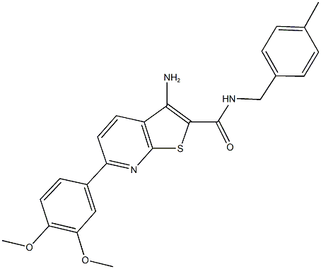 3-amino-6-(3,4-dimethoxyphenyl)-N-(4-methylbenzyl)thieno[2,3-b]pyridine-2-carboxamide Struktur