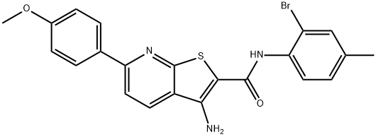 3-amino-N-(2-bromo-4-methylphenyl)-6-(4-methoxyphenyl)thieno[2,3-b]pyridine-2-carboxamide Struktur