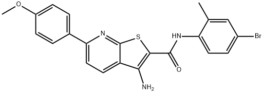 3-amino-N-(4-bromo-2-methylphenyl)-6-(4-methoxyphenyl)thieno[2,3-b]pyridine-2-carboxamide Struktur