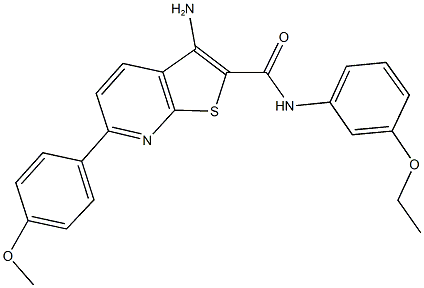 3-amino-N-(3-ethoxyphenyl)-6-(4-methoxyphenyl)thieno[2,3-b]pyridine-2-carboxamide Struktur