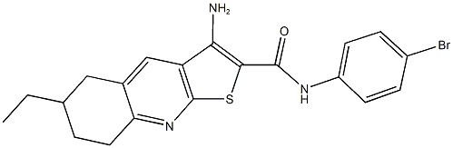 3-amino-N-(4-bromophenyl)-6-ethyl-5,6,7,8-tetrahydrothieno[2,3-b]quinoline-2-carboxamide Struktur