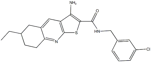 3-amino-N-(3-chlorobenzyl)-6-ethyl-5,6,7,8-tetrahydrothieno[2,3-b]quinoline-2-carboxamide Struktur