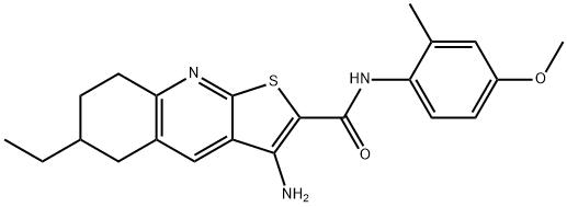 3-amino-6-ethyl-N-(4-methoxy-2-methylphenyl)-5,6,7,8-tetrahydrothieno[2,3-b]quinoline-2-carboxamide Struktur