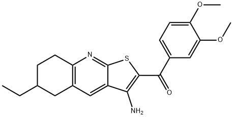 (3-amino-6-ethyl-5,6,7,8-tetrahydrothieno[2,3-b]quinolin-2-yl)(3,4-dimethoxyphenyl)methanone Struktur