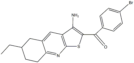 (3-amino-6-ethyl-5,6,7,8-tetrahydrothieno[2,3-b]quinolin-2-yl)(4-bromophenyl)methanone Struktur