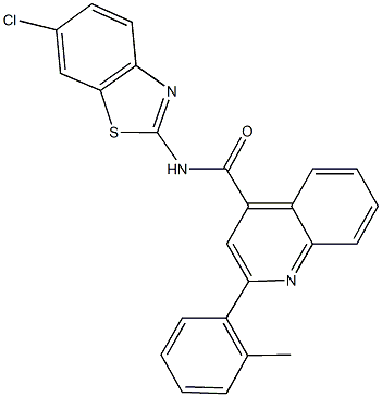 N-(6-chloro-1,3-benzothiazol-2-yl)-2-(2-methylphenyl)quinoline-4-carboxamide Struktur