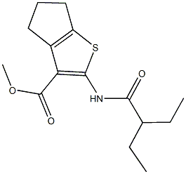 methyl 2-[(2-ethylbutanoyl)amino]-5,6-dihydro-4H-cyclopenta[b]thiophene-3-carboxylate Struktur