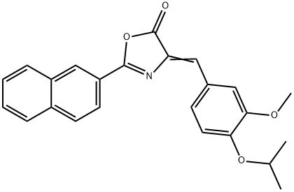 4-(4-isopropoxy-3-methoxybenzylidene)-2-(2-naphthyl)-1,3-oxazol-5(4H)-one Struktur