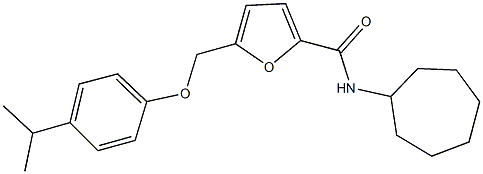 N-cycloheptyl-5-[(4-isopropylphenoxy)methyl]-2-furamide Struktur