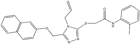 2-({4-allyl-5-[(2-naphthyloxy)methyl]-4H-1,2,4-triazol-3-yl}sulfanyl)-N-(2-methylphenyl)acetamide Struktur