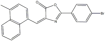 2-(4-bromophenyl)-4-[(4-methyl-1-naphthyl)methylene]-1,3-oxazol-5(4H)-one Struktur