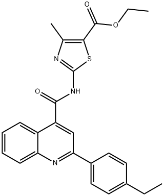 ethyl 2-({[2-(4-ethylphenyl)-4-quinolinyl]carbonyl}amino)-4-methyl-1,3-thiazole-5-carboxylate Struktur