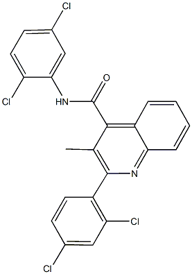 2-(2,4-dichlorophenyl)-N-(2,5-dichlorophenyl)-3-methyl-4-quinolinecarboxamide Struktur