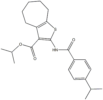 isopropyl 2-[(4-isopropylbenzoyl)amino]-5,6,7,8-tetrahydro-4H-cyclohepta[b]thiophene-3-carboxylate Struktur