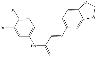 3-(1,3-benzodioxol-5-yl)-N-(3,4-dibromophenyl)acrylamide Struktur