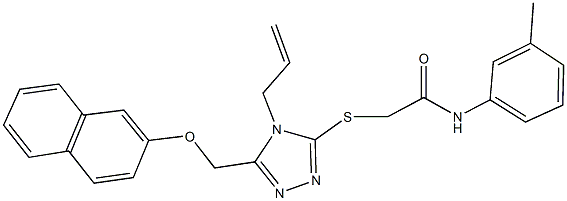 2-({4-allyl-5-[(2-naphthyloxy)methyl]-4H-1,2,4-triazol-3-yl}sulfanyl)-N-(3-methylphenyl)acetamide Struktur