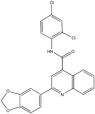 2-(1,3-benzodioxol-5-yl)-N-(2,4-dichlorophenyl)-4-quinolinecarboxamide Struktur