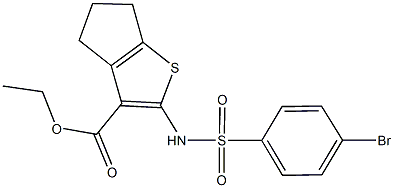 ethyl 2-{[(4-bromophenyl)sulfonyl]amino}-5,6-dihydro-4H-cyclopenta[b]thiophene-3-carboxylate Struktur