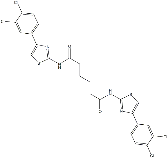 N~1~,N~6~-bis[4-(3,4-dichlorophenyl)-1,3-thiazol-2-yl]hexanediamide Struktur