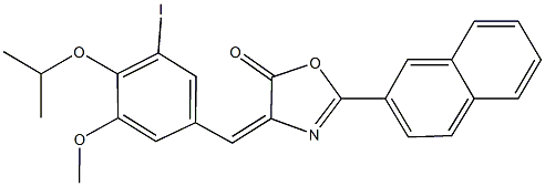 4-(3-iodo-4-isopropoxy-5-methoxybenzylidene)-2-(2-naphthyl)-1,3-oxazol-5(4H)-one Struktur