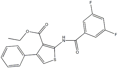 ethyl 2-[(3,5-difluorobenzoyl)amino]-4-phenyl-3-thiophenecarboxylate Struktur