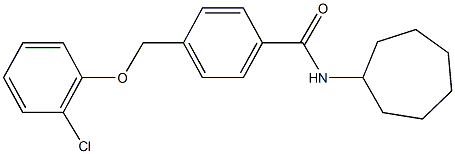 4-[(2-chlorophenoxy)methyl]-N-cycloheptylbenzamide Struktur