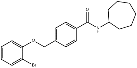 4-[(2-bromophenoxy)methyl]-N-cycloheptylbenzamide Struktur