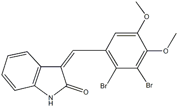 3-(2,3-dibromo-4,5-dimethoxybenzylidene)-1,3-dihydro-2H-indol-2-one Struktur