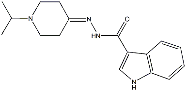 N'-(1-isopropyl-4-piperidinylidene)-1H-indole-3-carbohydrazide Struktur