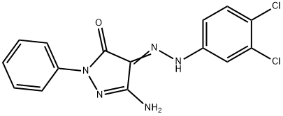 3-amino-1-phenyl-1H-pyrazole-4,5-dione 4-[(3,4-dichlorophenyl)hydrazone] Struktur