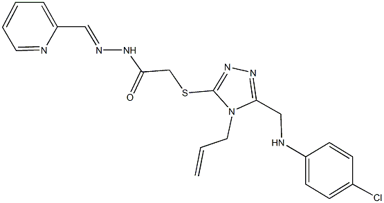 2-({4-allyl-5-[(4-chloroanilino)methyl]-4H-1,2,4-triazol-3-yl}sulfanyl)-N'-(2-pyridinylmethylene)acetohydrazide Struktur