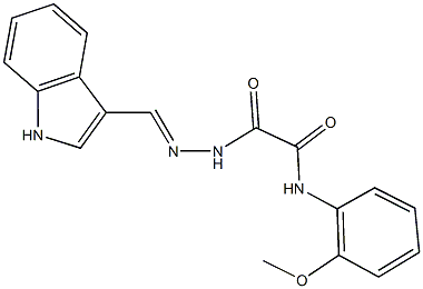 2-[2-(1H-indol-3-ylmethylene)hydrazino]-N-(2-methoxyphenyl)-2-oxoacetamide Struktur