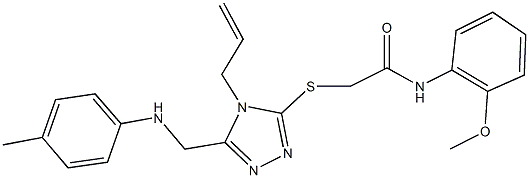 2-{[4-allyl-5-(4-toluidinomethyl)-4H-1,2,4-triazol-3-yl]sulfanyl}-N-(2-methoxyphenyl)acetamide Struktur