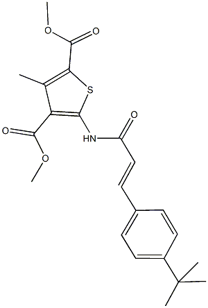 dimethyl 5-{[3-(4-tert-butylphenyl)acryloyl]amino}-3-methyl-2,4-thiophenedicarboxylate Struktur