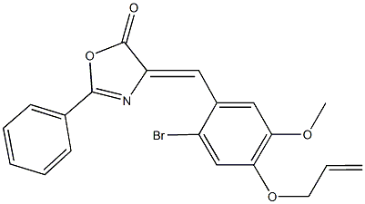 4-[4-(allyloxy)-2-bromo-5-methoxybenzylidene]-2-phenyl-1,3-oxazol-5(4H)-one Struktur