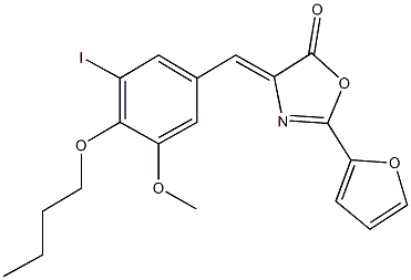 4-(4-butoxy-3-iodo-5-methoxybenzylidene)-2-(2-furyl)-1,3-oxazol-5(4H)-one Struktur