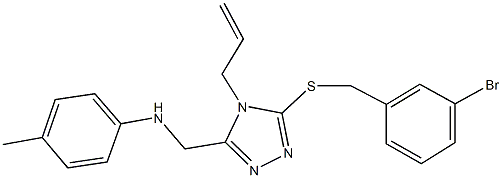 N-({4-allyl-5-[(3-bromobenzyl)sulfanyl]-4H-1,2,4-triazol-3-yl}methyl)-N-(4-methylphenyl)amine Struktur