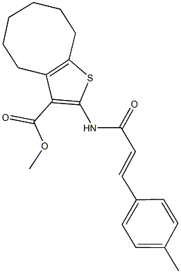 methyl 2-{[3-(4-methylphenyl)acryloyl]amino}-4,5,6,7,8,9-hexahydrocycloocta[b]thiophene-3-carboxylate Struktur