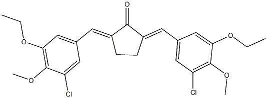 2,5-bis(3-chloro-5-ethoxy-4-methoxybenzylidene)cyclopentanone Struktur