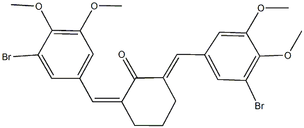 2,6-bis(3-bromo-4,5-dimethoxybenzylidene)cyclohexanone Struktur