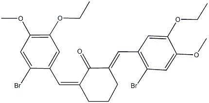 2,6-bis(2-bromo-5-ethoxy-4-methoxybenzylidene)cyclohexanone Struktur