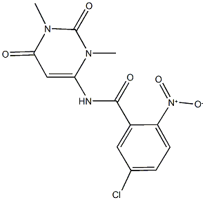 5-chloro-N-(1,3-dimethyl-2,6-dioxo-1,2,3,6-tetrahydro-4-pyrimidinyl)-2-nitrobenzamide Struktur